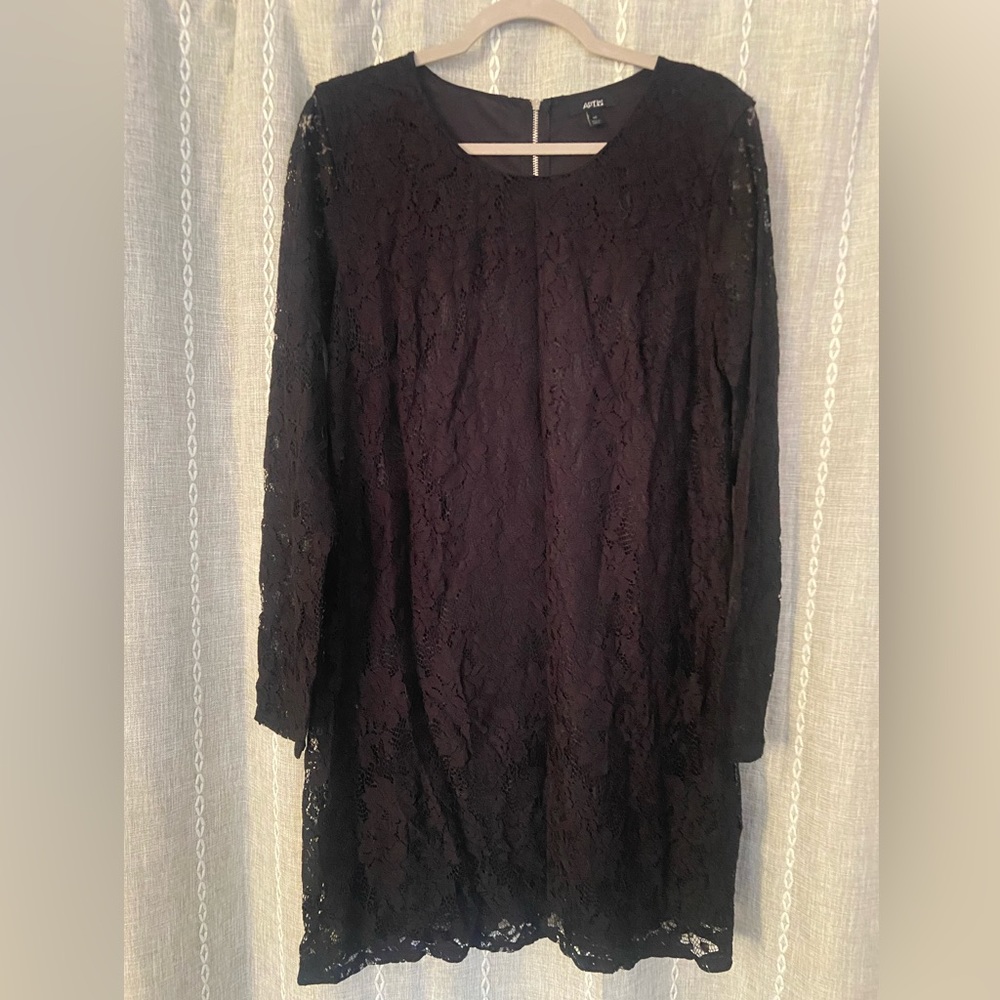 Apt 9 Black Lace Shift Dress Size 14